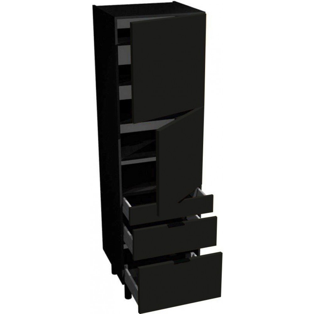 Επιδαπέδιο ντουλάπι ψηλό Italia SPD6/3/2357-Μαύρο