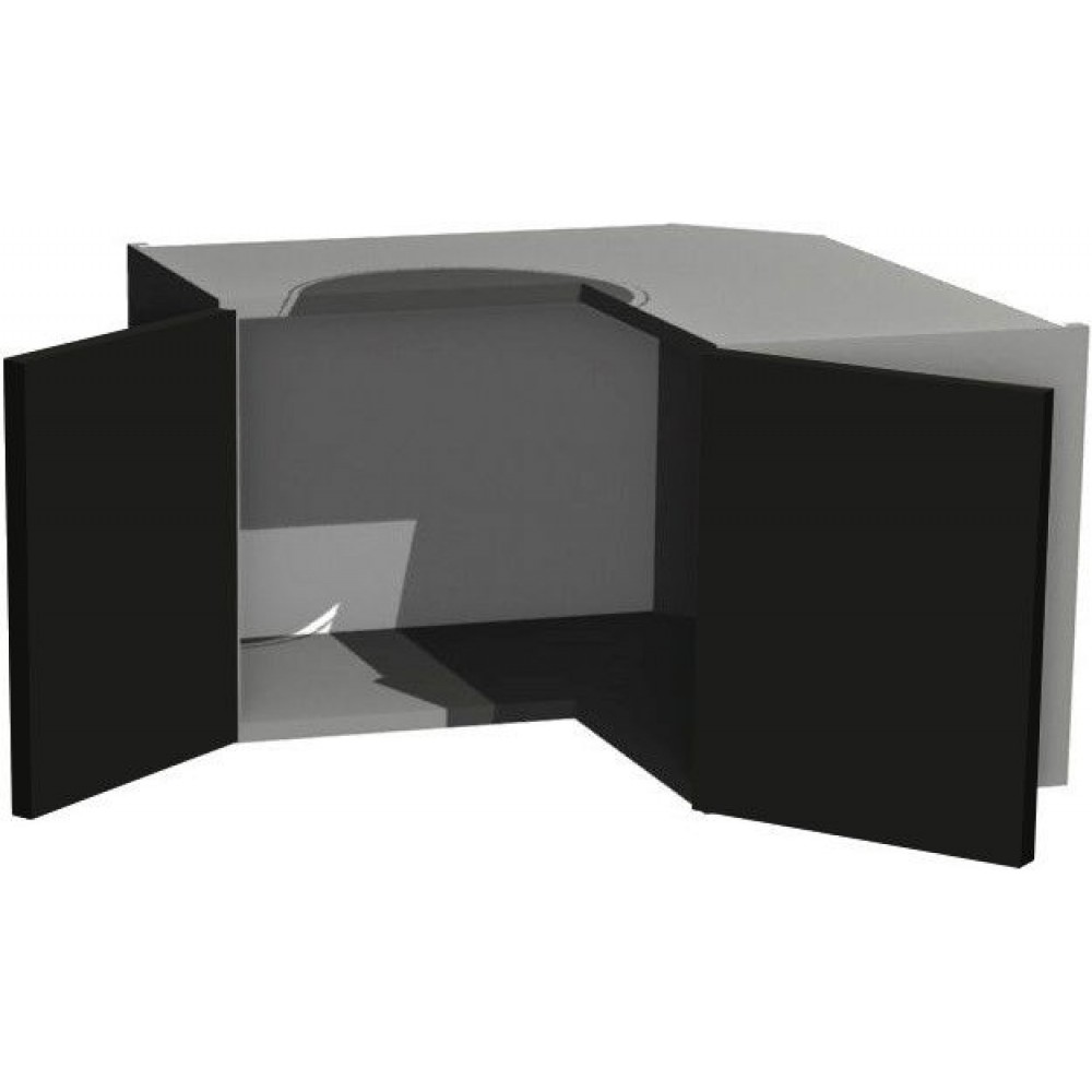 Κρεμαστό γωνιακό ντουλάπι Italia WNPP65/36-Μαύρο