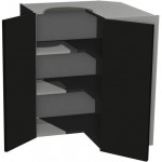 Κρεμαστό γωνιακό ντουλάπι Italia WNPP60/72-Μαύρο