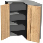 Κρεμαστό γωνιακό ντουλάπι Italia WNPP65/72-Φυσικό