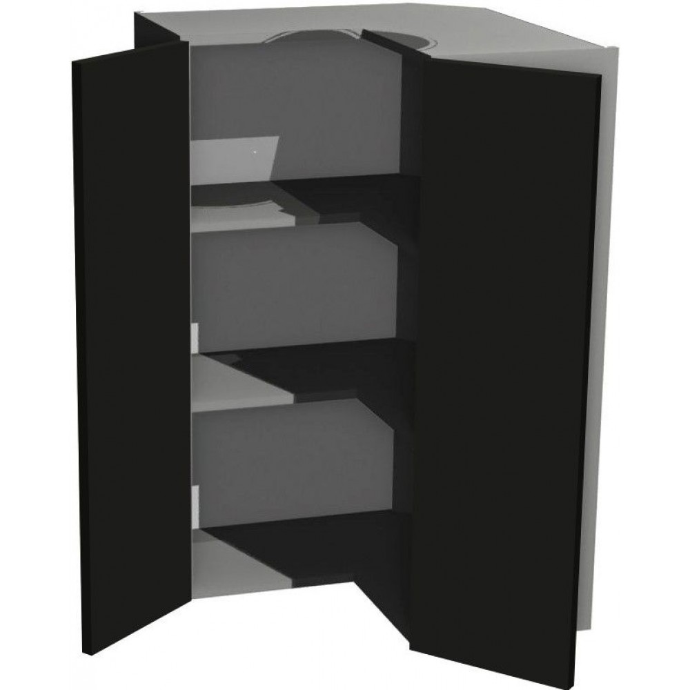 Κρεμαστό γωνιακό ντουλάπι Italia WNPP60/94-Μαύρο