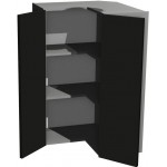Κρεμαστό γωνιακό ντουλάπι Italia WNPP60/94-Μαύρο