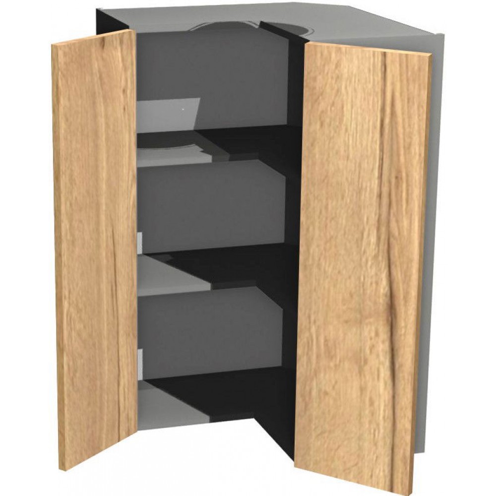 Κρεμαστό γωνιακό ντουλάπι Italia WNPP60/94-Φυσικό