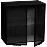 Κρεμαστό ντουλάπι βιτρίνα Italia WW8/58 2D-Μαύρο