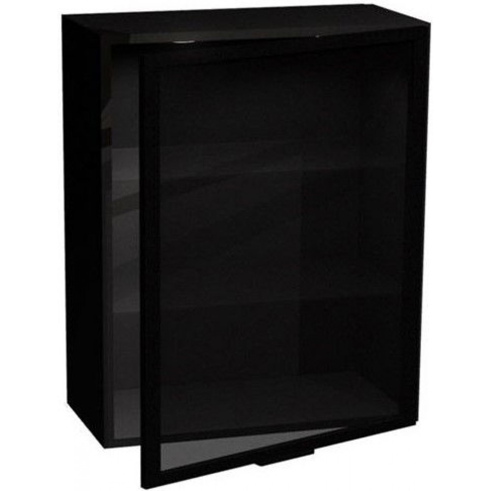 Κρεμαστό ντουλάπι βιτρίνα Italia WW4/72 1D-Μαύρο