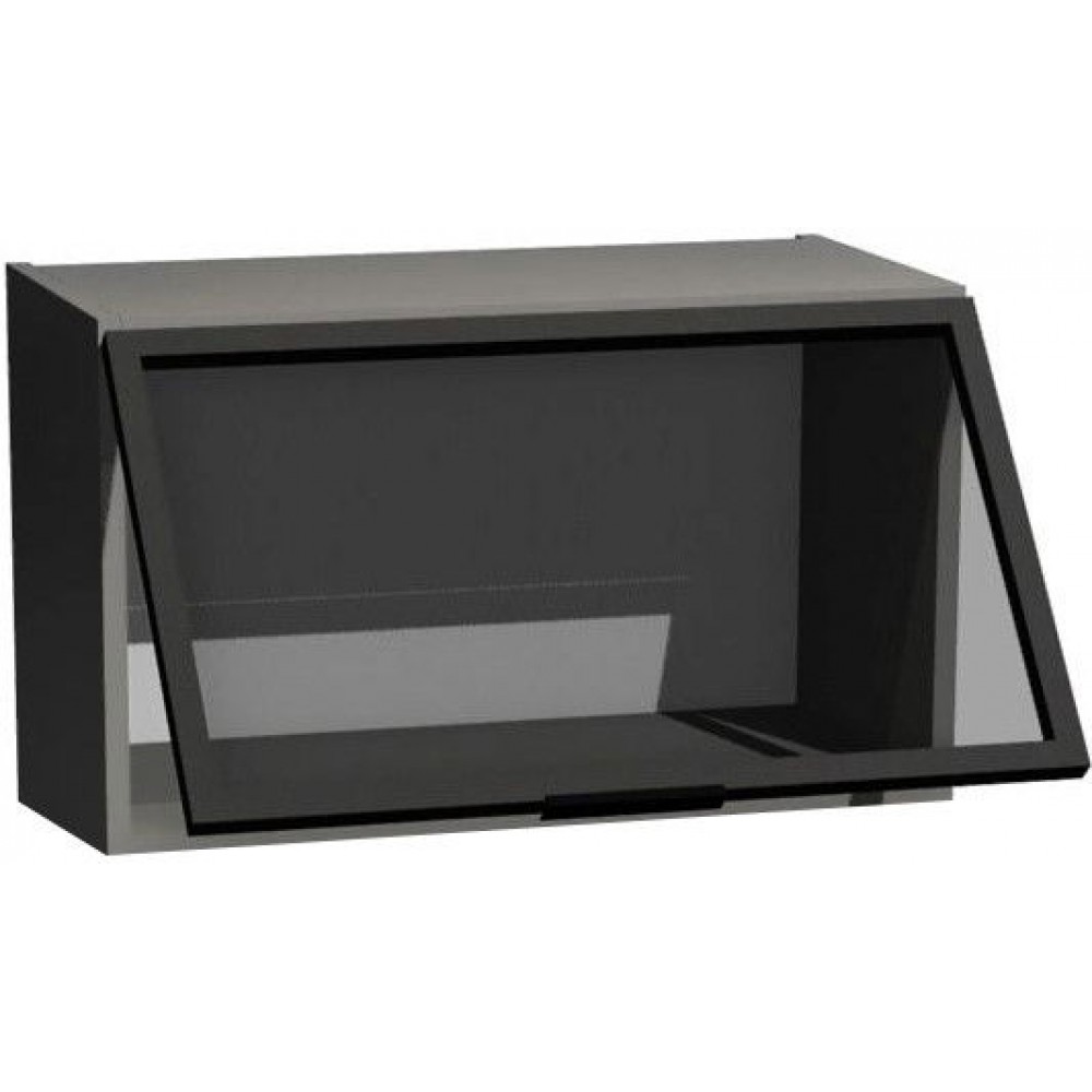 Κρεμαστό ντουλάπι βιτρίνα Italia WWO9/47-Μαύρο