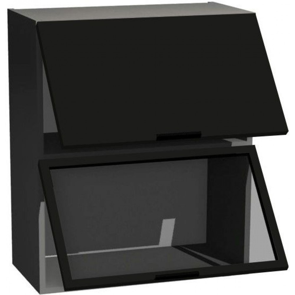 Κρεμαστό ντουλάπι βιτρίνα Italia WWPO6/72-Μαύρο