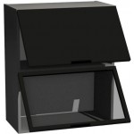 Κρεμαστό ντουλάπι βιτρίνα Italia WWPO9/72-Μαύρο