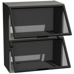 Κρεμαστό ντουλάπι βιτρίνα Italia WOW6/72-Μαύρο