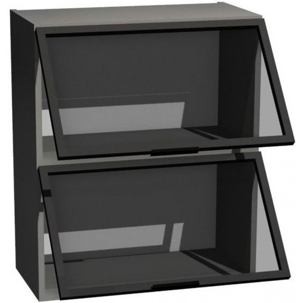 Κρεμαστό ντουλάπι βιτρίνα Italia WOW9/72-Μαύρο