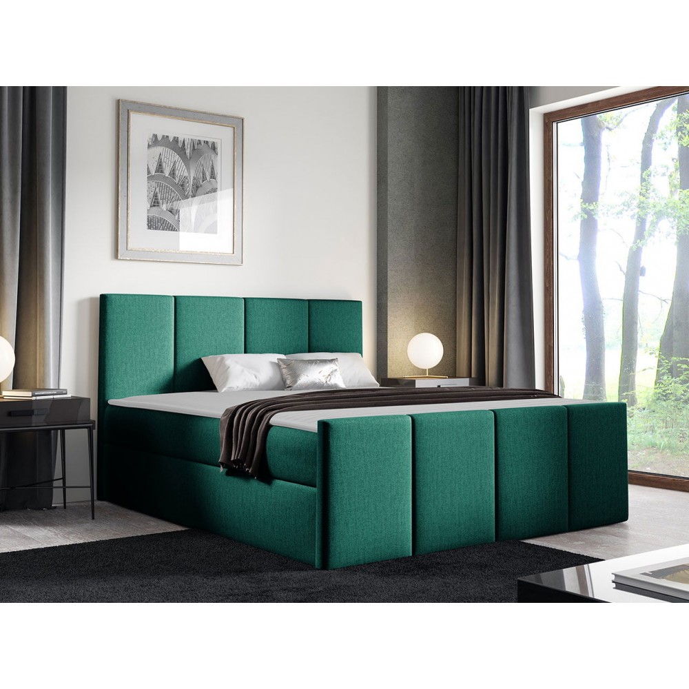 Επενδυμένο κρεβάτι Lars-Prasino-120 x 200