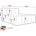 Επενδυμένο κρεβάτι Lars-Prasino-120 x 200