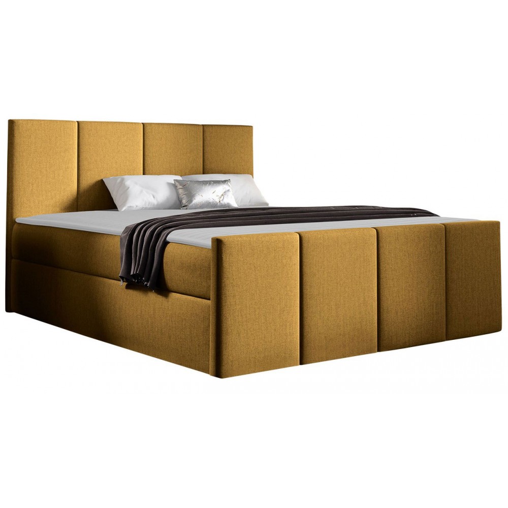Επενδυμένο κρεβάτι Lars-Moustardi-120 x 200