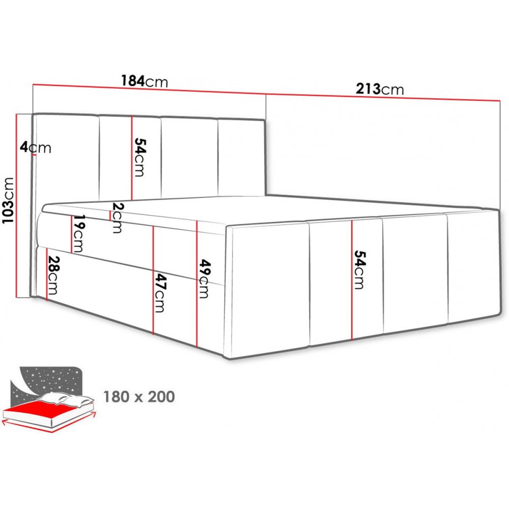 Επενδυμένο κρεβάτι Lars-Korali-180 x 200