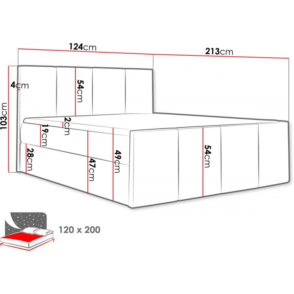 Επενδυμένο κρεβάτι Lars-Galazio-120 x 200