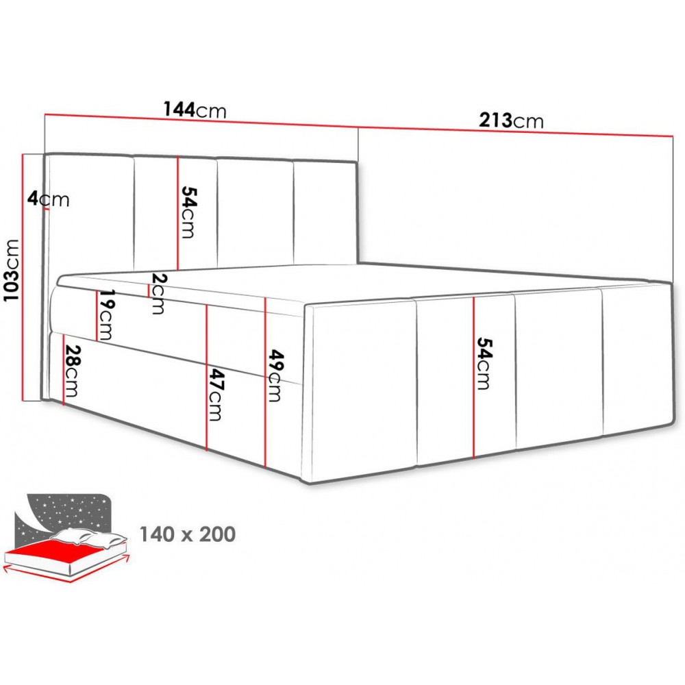 Επενδυμένο κρεβάτι Lars-Galazio-140 x 200