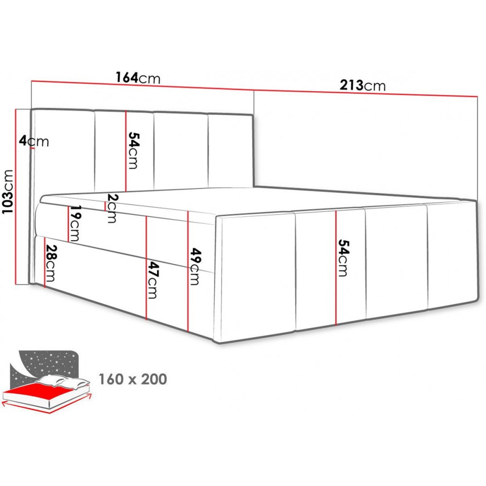 Επενδυμένο κρεβάτι Lars-Galazio-160 x 200