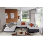 Γωνιακός καναπές Ollenne-Αριστερή-Gkri anoixto - Gkri skouro