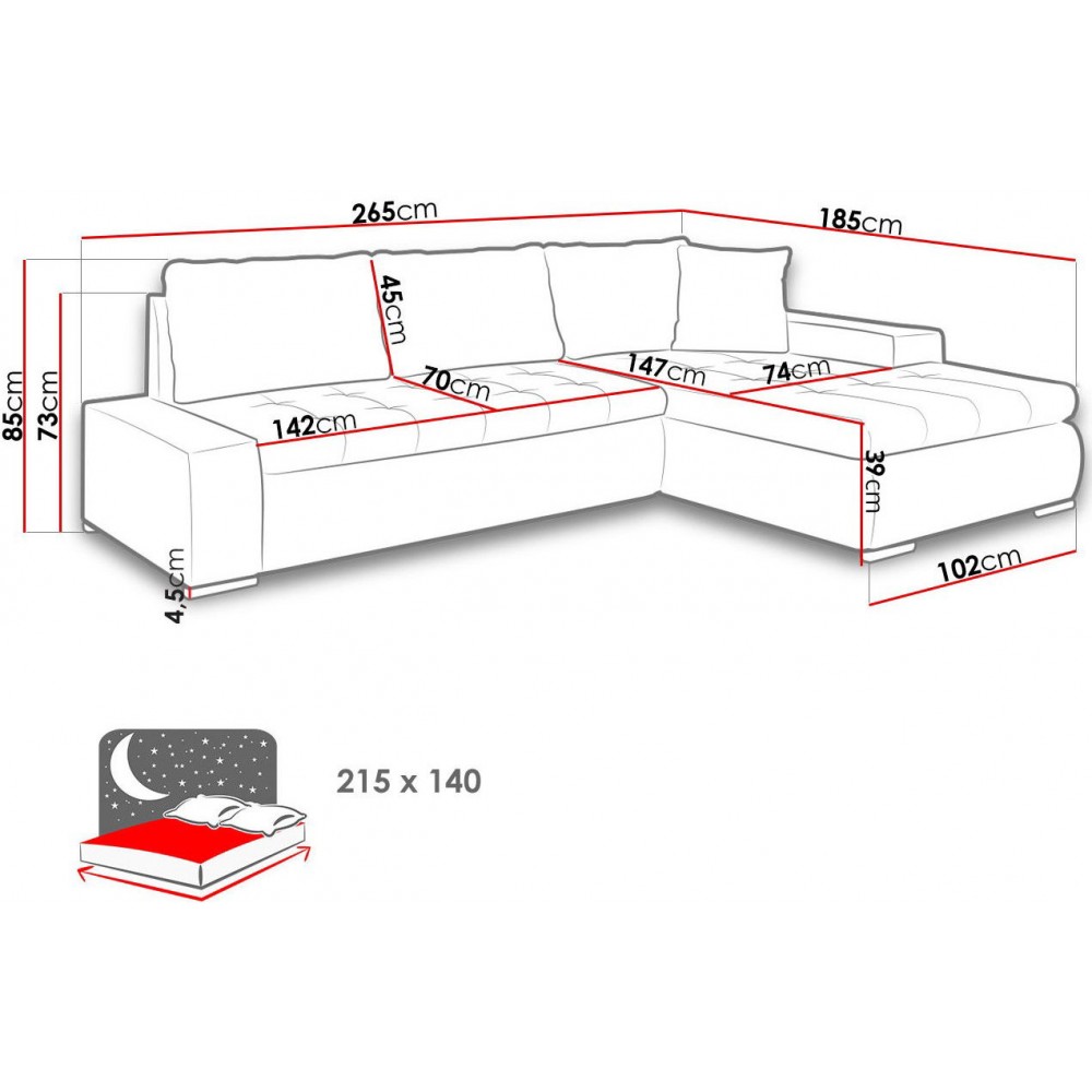 Γωνιακός καναπές Orkan mini-Mple