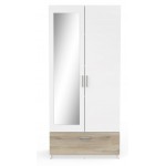 Ντουλάπα Coben δίφυλλη-Δρυς - Λευκό