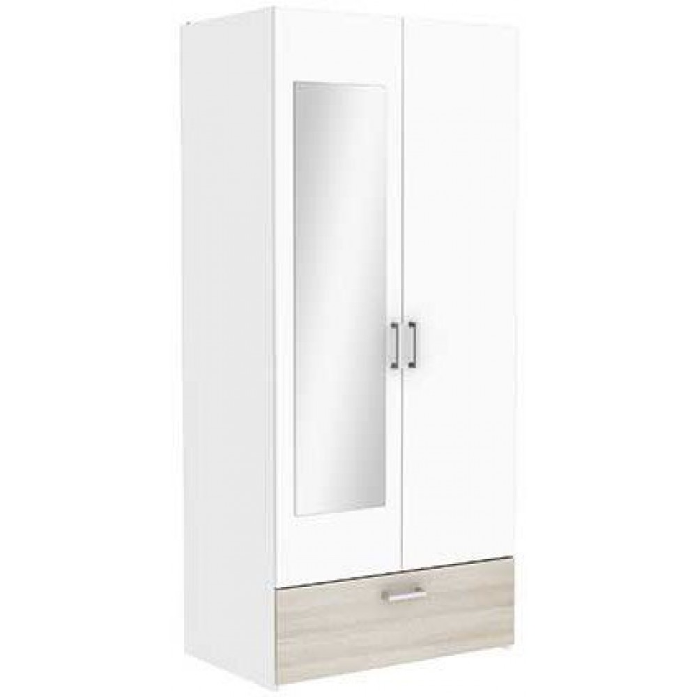 Ντουλάπα Coben δίφυλλη-Δρυς - Λευκό