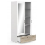 Ντουλάπα Coben δίφυλλη-Δρυς - Λευκό