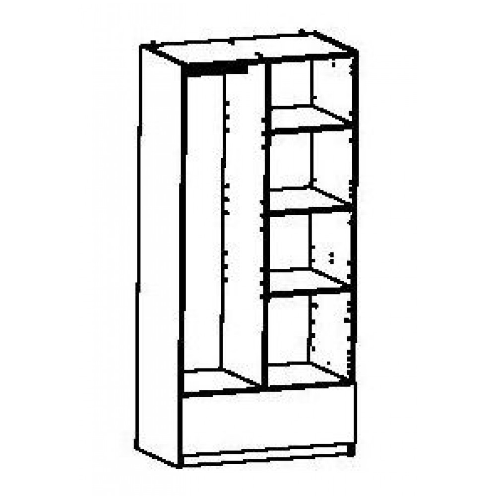 Ντουλάπα Coben δίφυλλη-Δρυς - Λευκό
