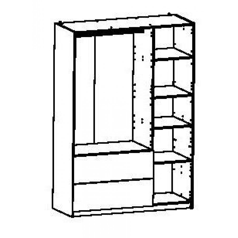 Ντουλάπα Coben τρίφυλλη-Δρυς