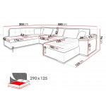 Γωνιακός καναπές Niko 350x205x76