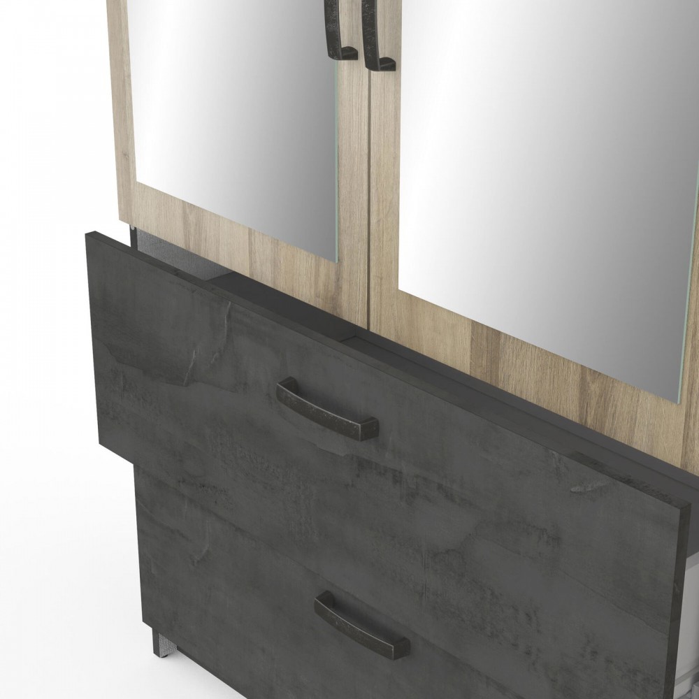 Ντουλάπα Coben τετράφυλλη-Φυσικό