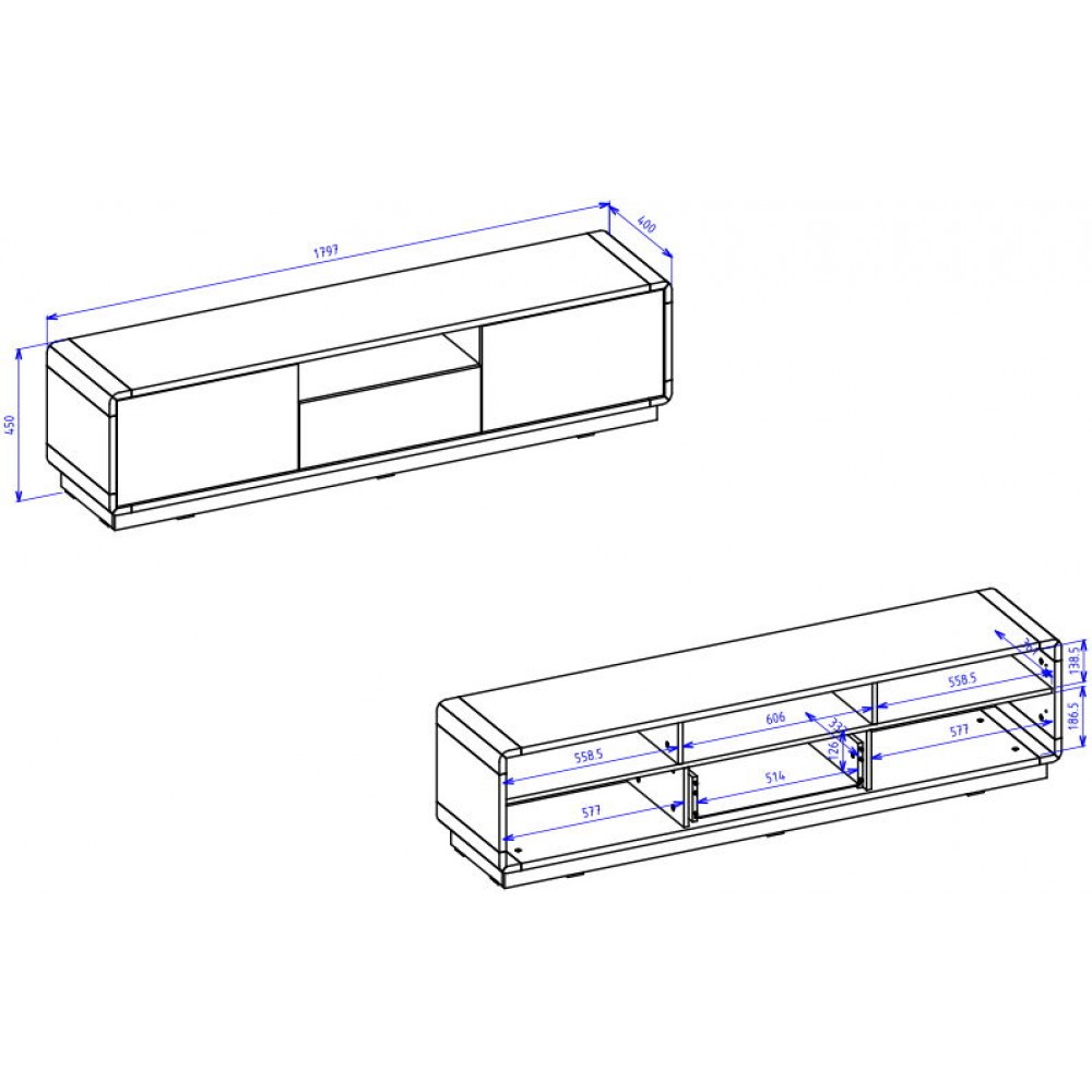 Έπιπλο τηλεόρασης Martin-Μήκος: 180 εκ.
