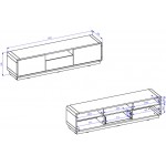 Έπιπλο τηλεόρασης Martin-Μήκος: 180 εκ.