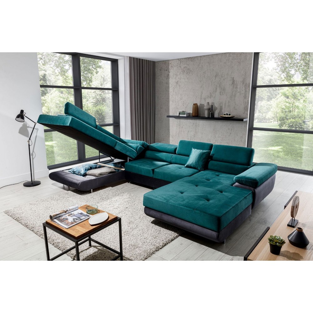 Γωνιακός καναπές Romeo-Αριστερή-Gkri-Petrol