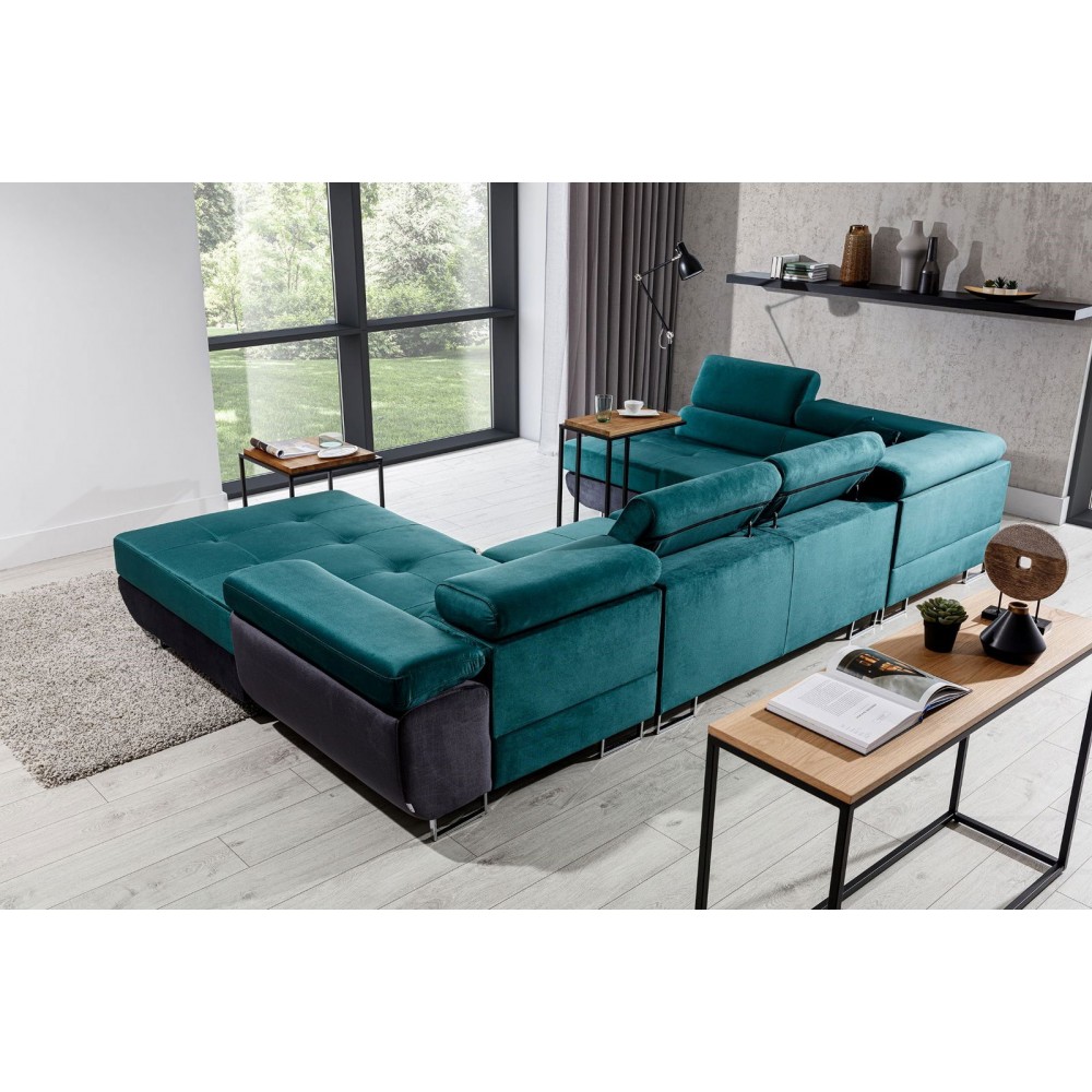 Γωνιακός καναπές Romeo-Αριστερή-Gkri-Petrol