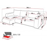 Γωνιακός καναπές Brooklyn-Gkri-Leuko