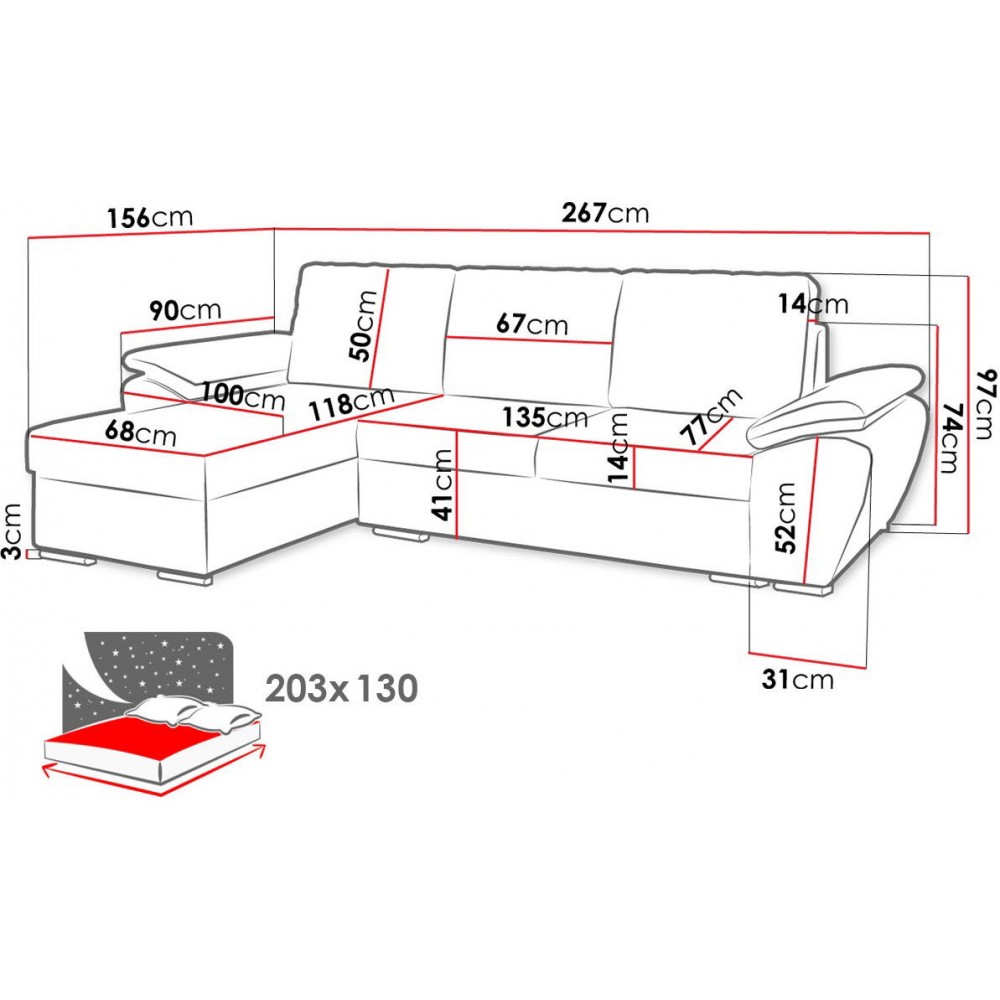 Γωνιακός καναπές Enzo