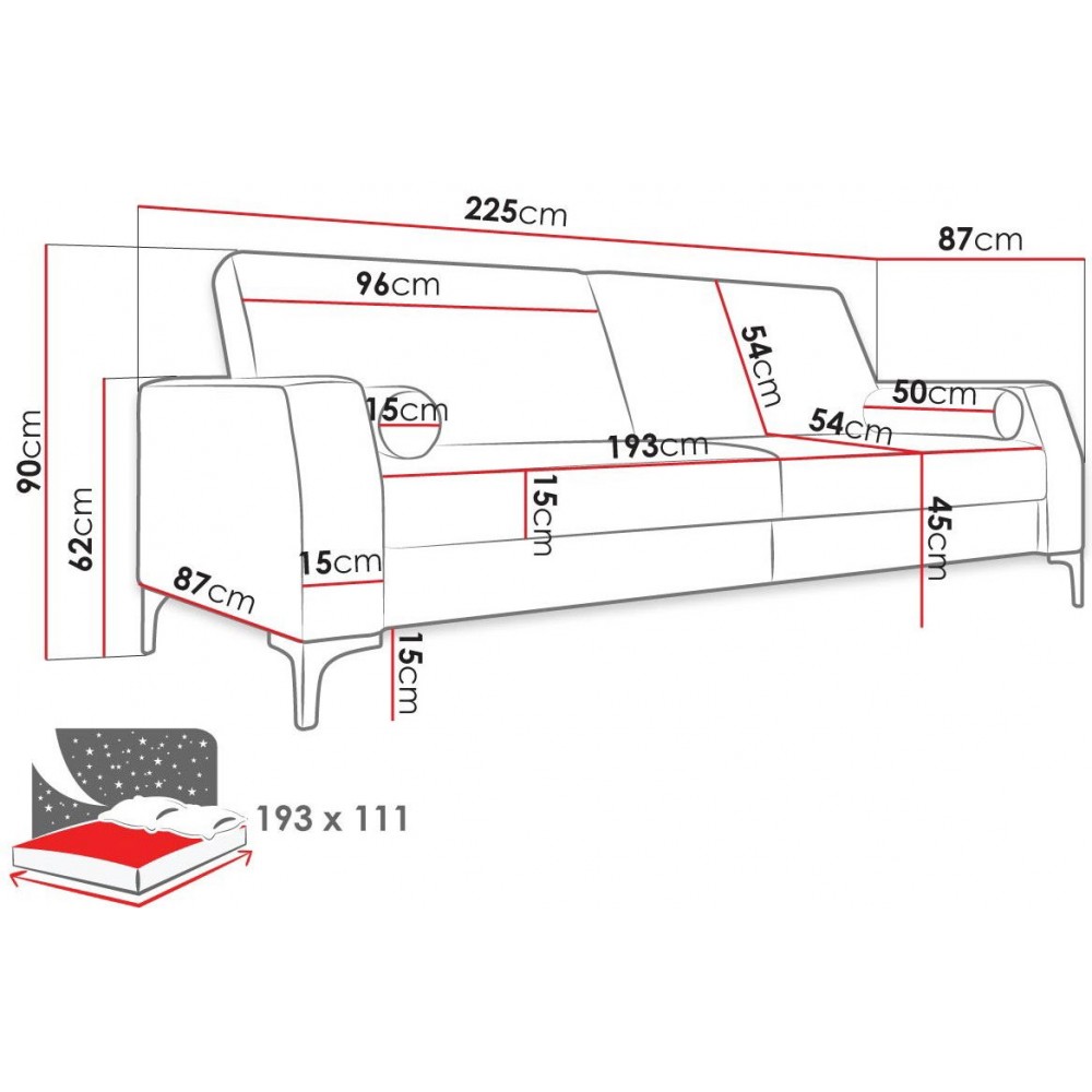 Καναπές Noelia τριθέσιος