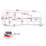 Γωνιακός καναπές Chievo-Kokkino