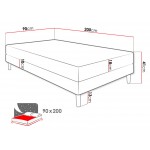 Επενδυμένο κρεβάτι Hot I-Gkri Anoixto-90 x 200