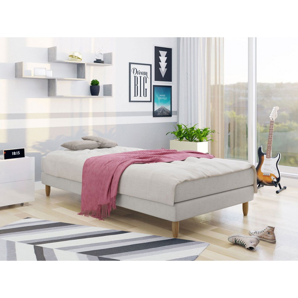 Επενδυμένο κρεβάτι Hot I-Gkri Anoixto-120 x 200