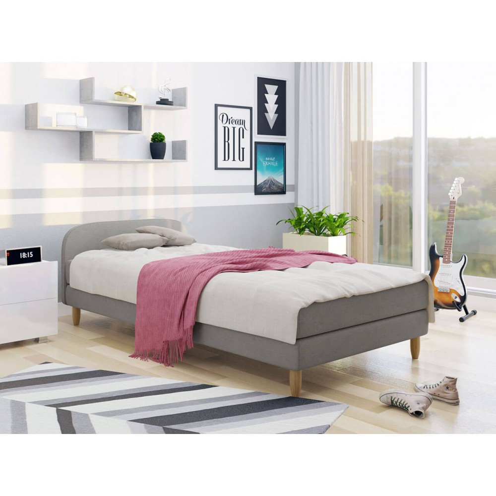 Επενδυμένο κρεβάτι Hot II-Gkri-90 x 200