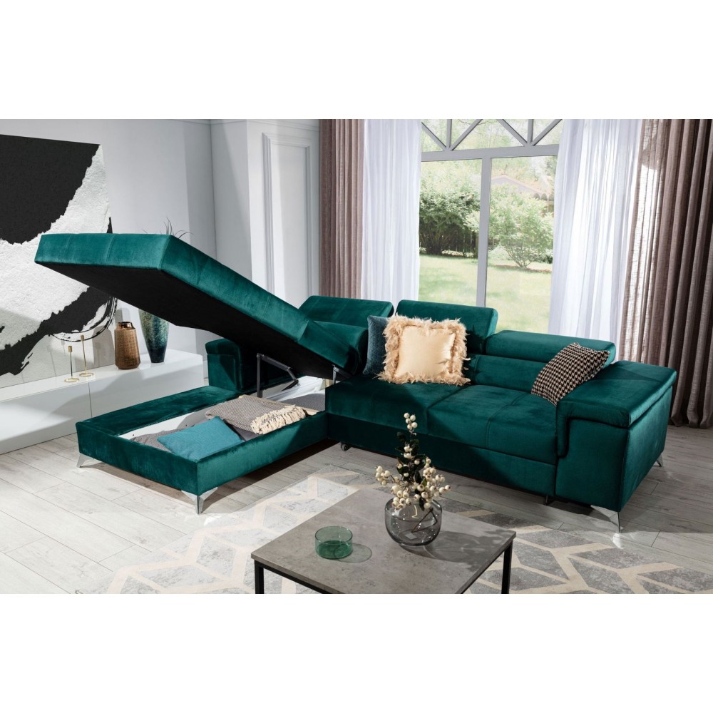 Γωνιακός καναπές Osby-Αριστερή-Prasino