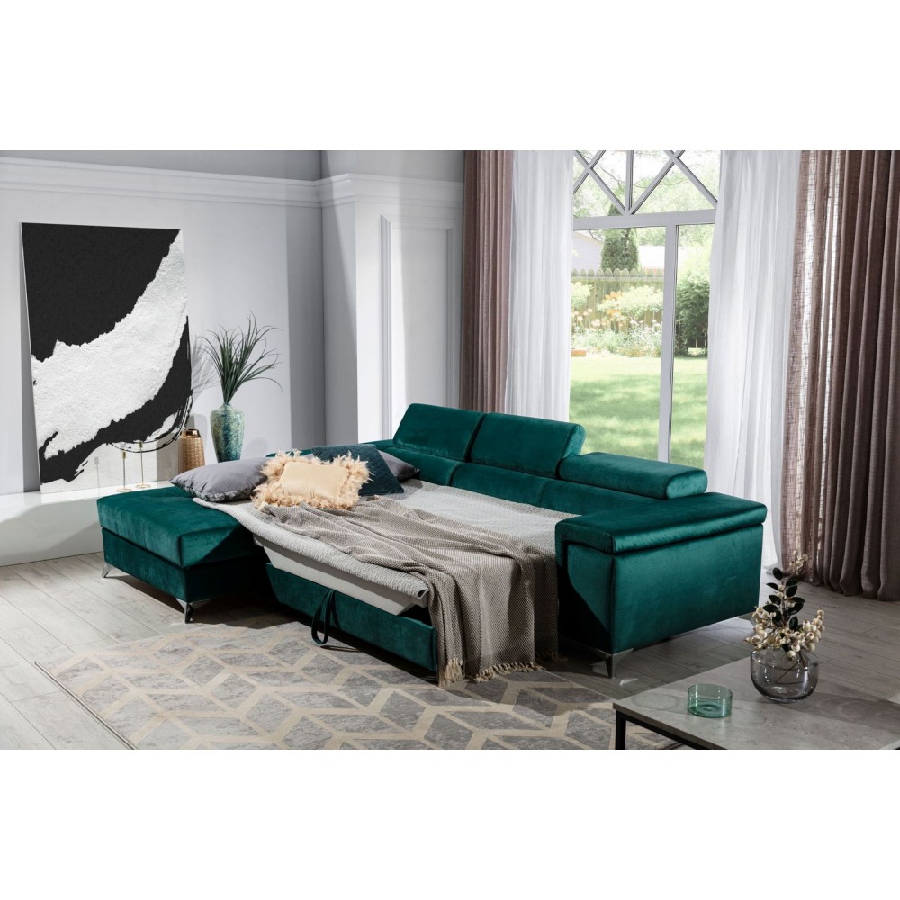 Γωνιακός καναπές Osby-Αριστερή-Prasino