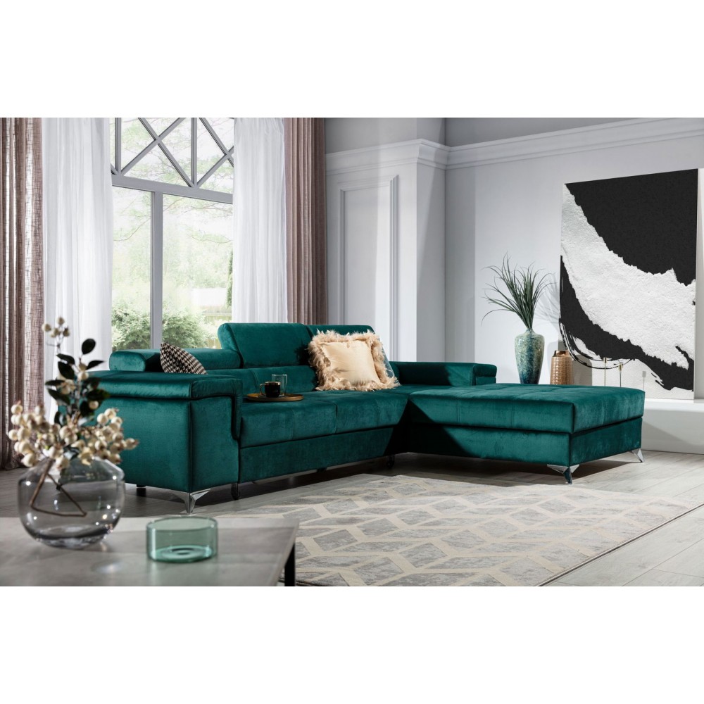 Γωνιακός καναπές Osby-Δεξιά-Prasino