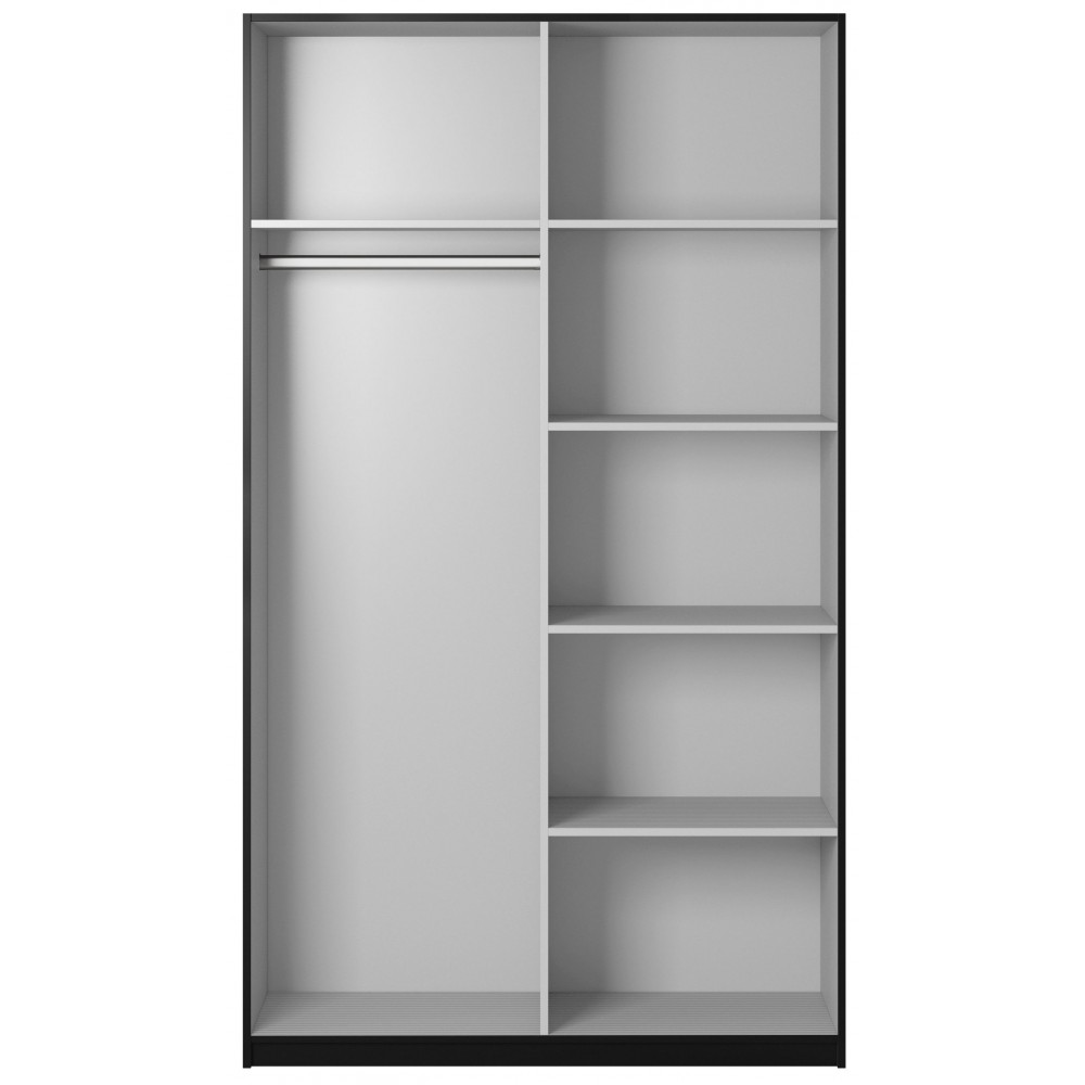 Ντουλάπα συρόμενη Delta II-120x61x210-Μαύρο