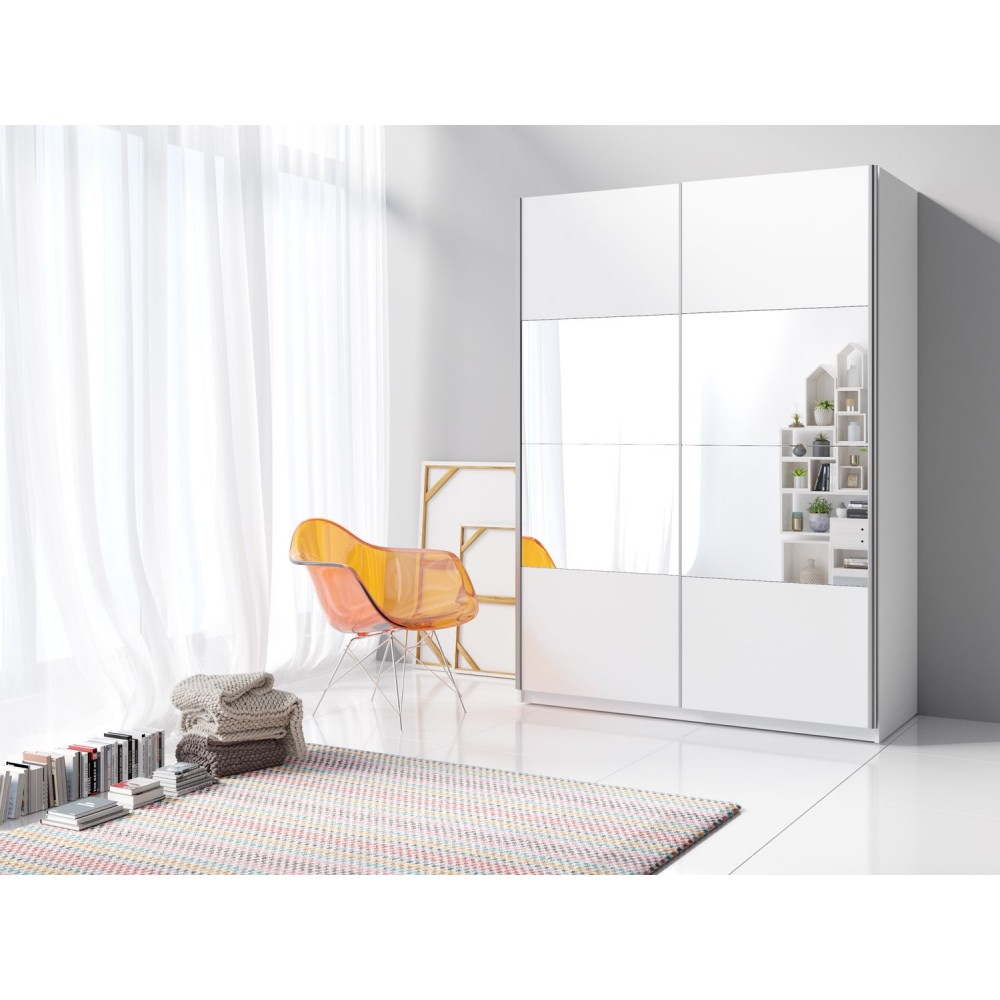 Ντουλάπα συρόμενη Delta II-150x61x210-Λευκό