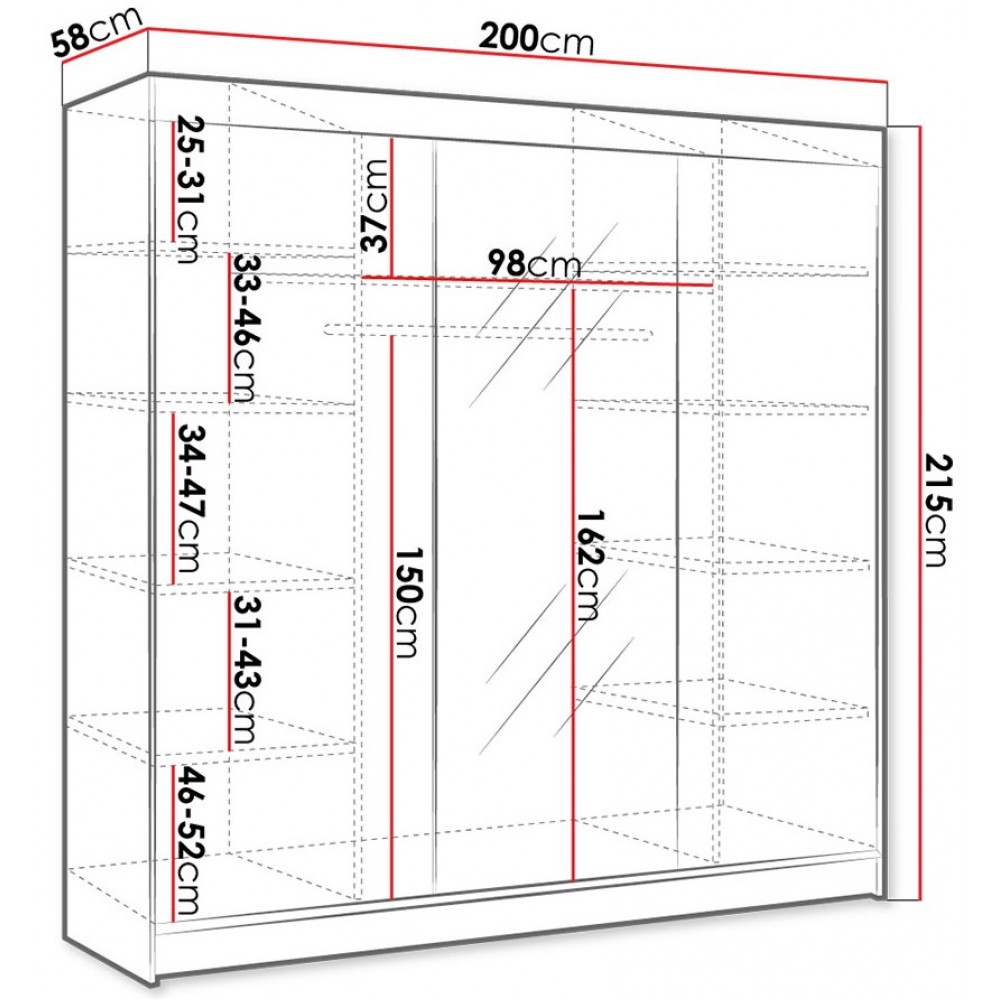 Ντουλάπα Derby I συρόμενη-Leuko