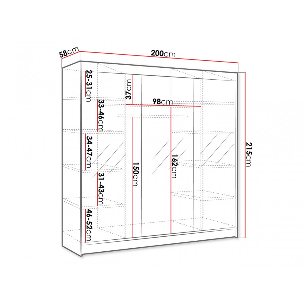 Ντουλάπα Derby III συρόμενη-Drus