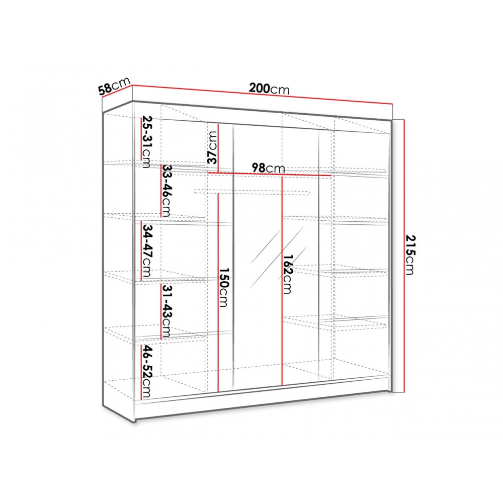 Ντουλάπα Derby VI συρόμενη-Leuko-Mauro