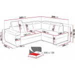 Γωνιακός καναπές Boston 260x200x85